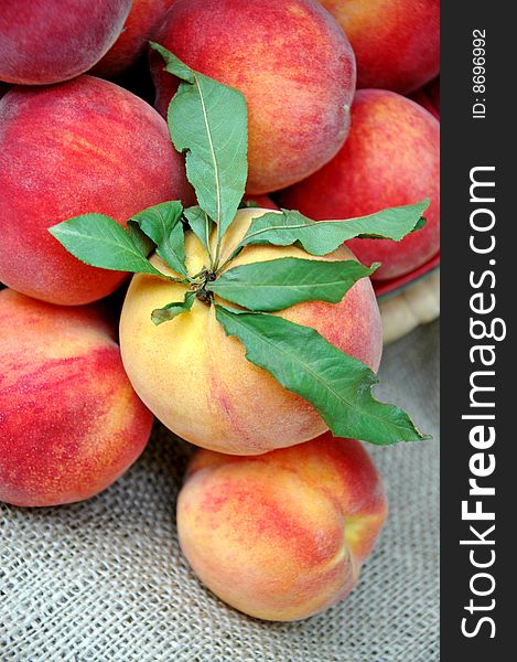 Closeup of Fresh Peaches