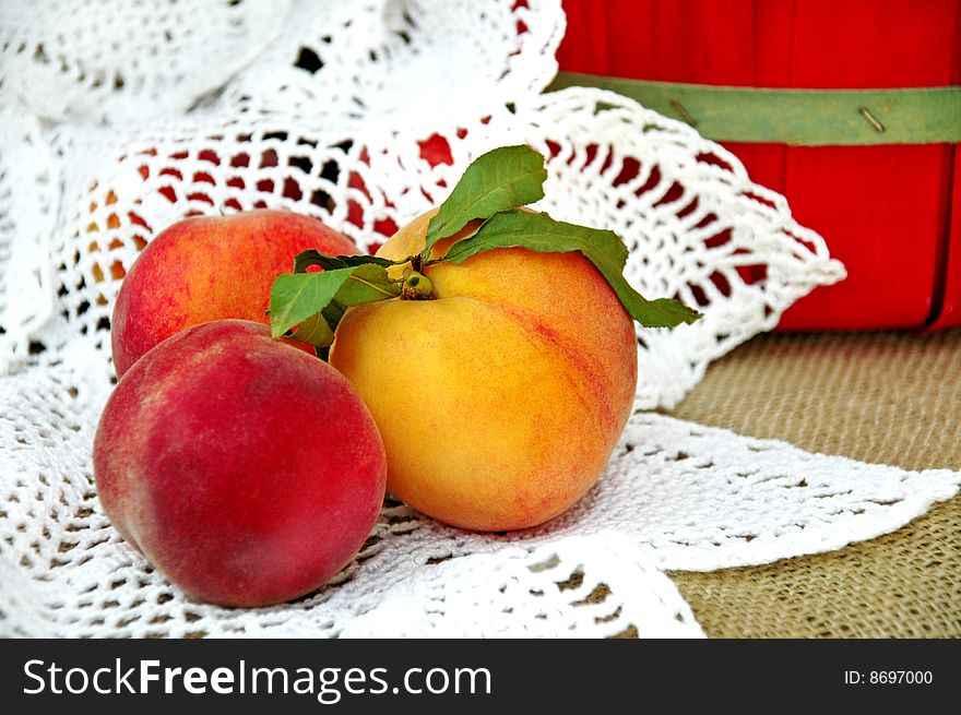 Fresh Peaches Still life