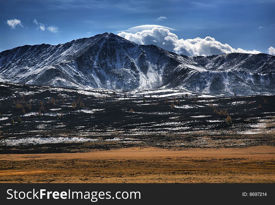Snow mountain and clouds,tibet,china