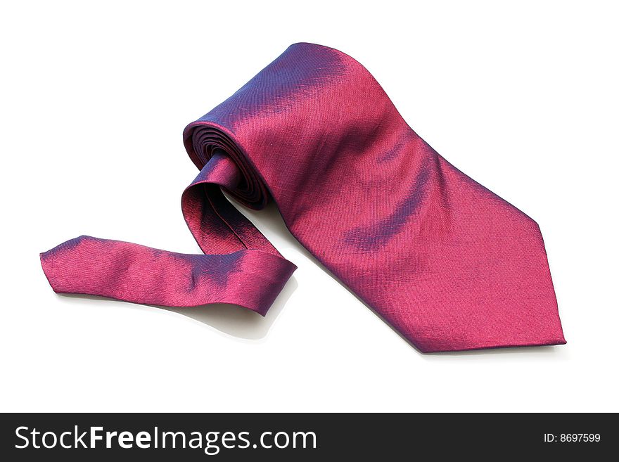 A purple necktie isolated on white background.