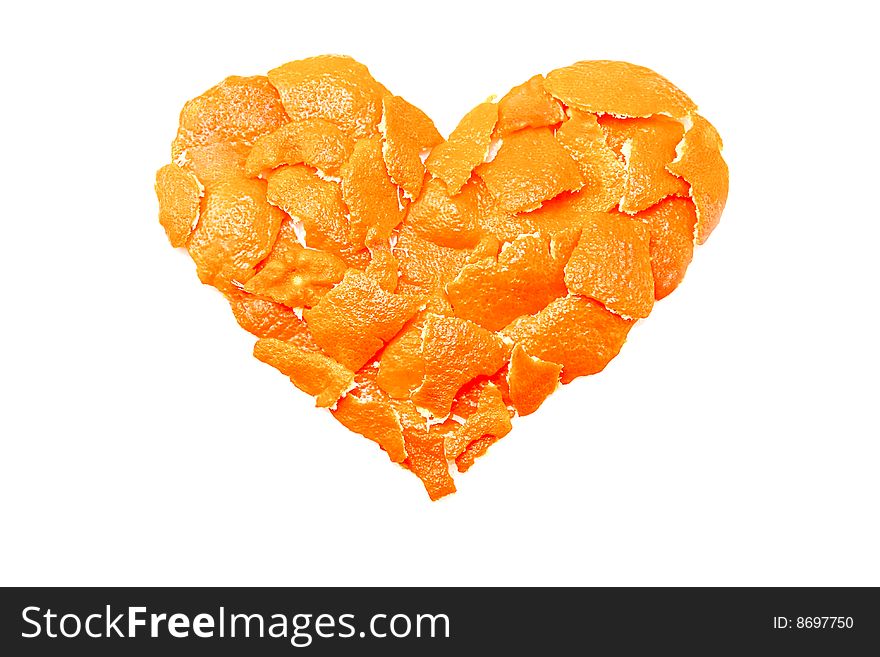 Orange heart isolated on white background. Orange heart isolated on white background