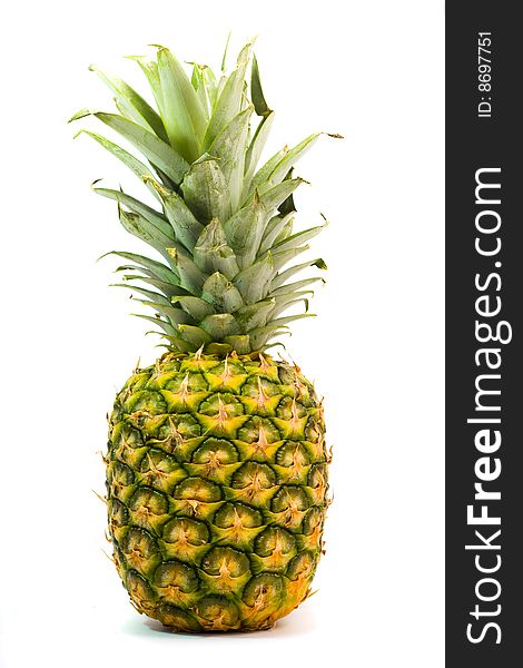 A pine apple on a white background. A pine apple on a white background