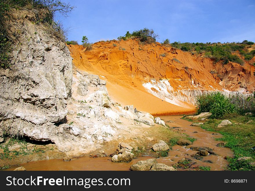 The river and canyon at Mui Ne in Vietnam