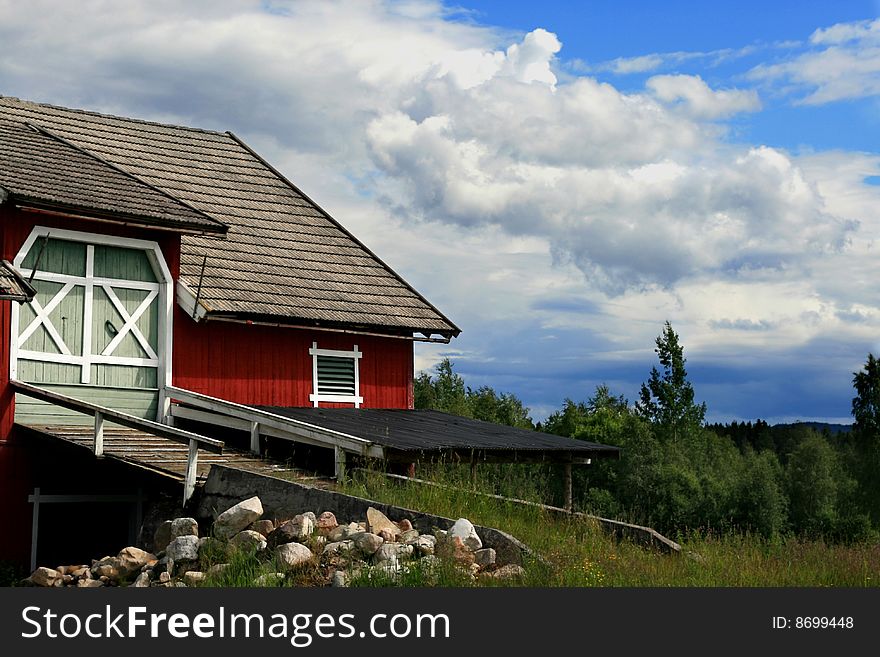 Old farm barn in beautiful nature. (Norway). Old farm barn in beautiful nature. (Norway)