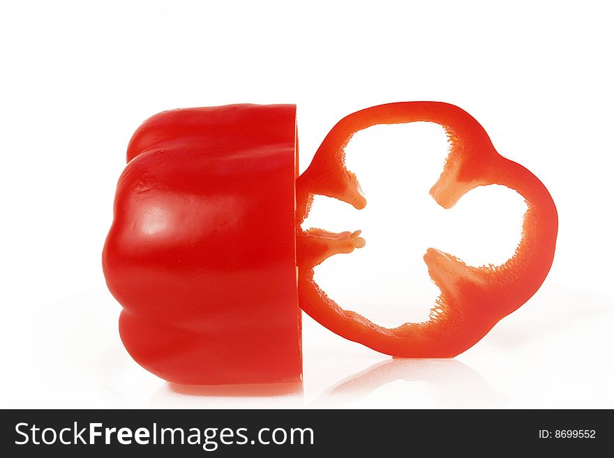 Bulgarian red pepper on plate