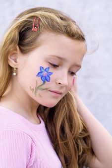 Pretty Girl With Flower Butterfly Make-up Stock Photography Pretty Girl With Flower Butterfly Make-up Stock Photography