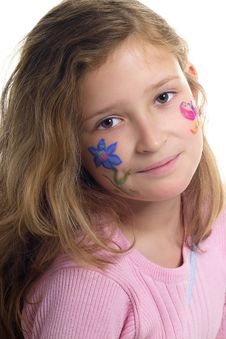 Pretty Girl With Flower Butterfly Make-up Stock Images Pretty Girl With Flower Butterfly Make-up Stock Images
