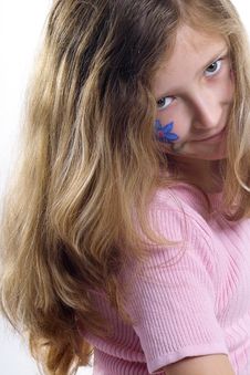 Pretty Girl With Flower Butterfly Make-up Stock Image Pretty Girl With Flower Butterfly Make-up Stock Image
