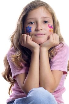 Pretty Girl With Flower Butterfly Make-up Royalty Free Stock Photo Pretty Girl With Flower Butterfly Make-up Royalty Free Stock Photo