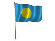 Palau Silk Flag Stock Images