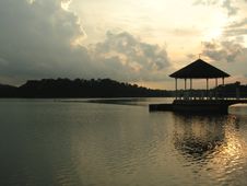 Reservoir Pavilion At Sunset Royalty Free Stock Photo Reservoir Pavilion At Sunset Royalty Free Stock Photo
