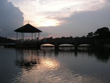 Old Reservoir At Sunset Royalty Free Stock Image Old Reservoir At Sunset Royalty Free Stock Image