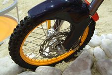 Front Wheel Of The Motorcycle Stock Photo