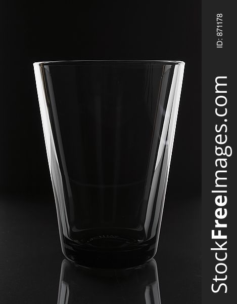 Glass on the black background