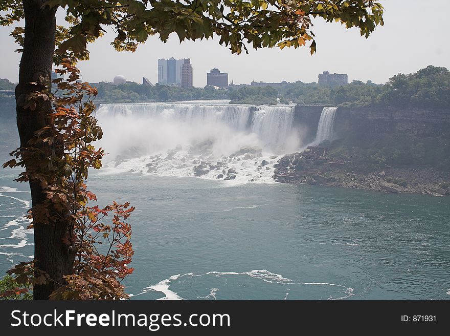 American Niagara Fall viewed from Canada side of the border