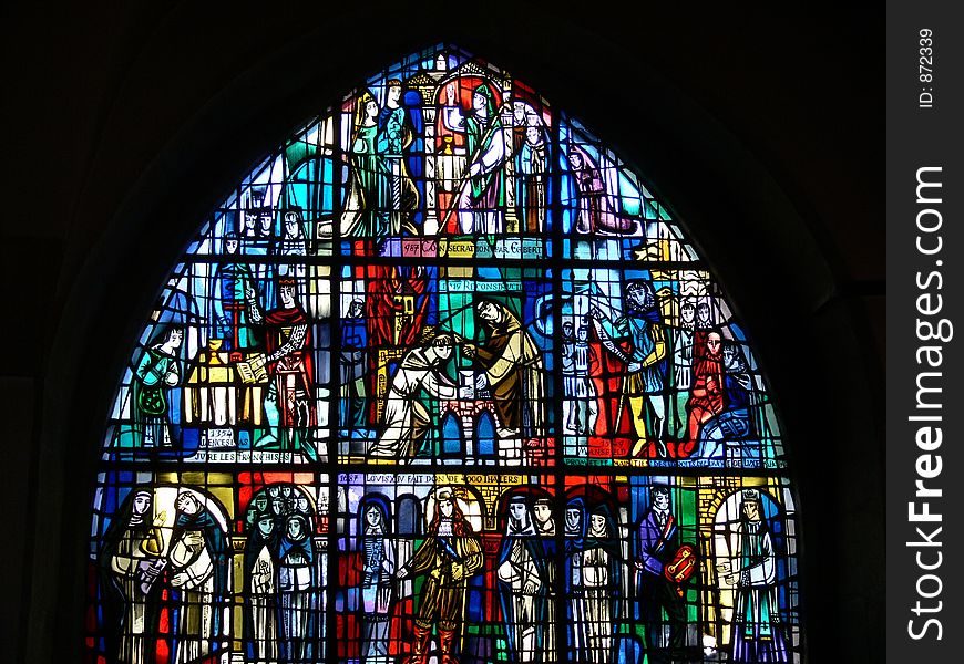 View through the top of a church window