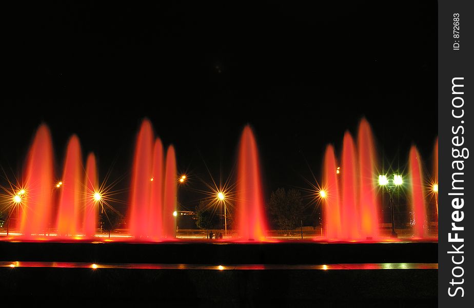 Red night fountain