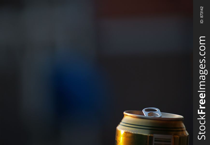 Top of a can of beer with lots of copy-space. Top of a can of beer with lots of copy-space