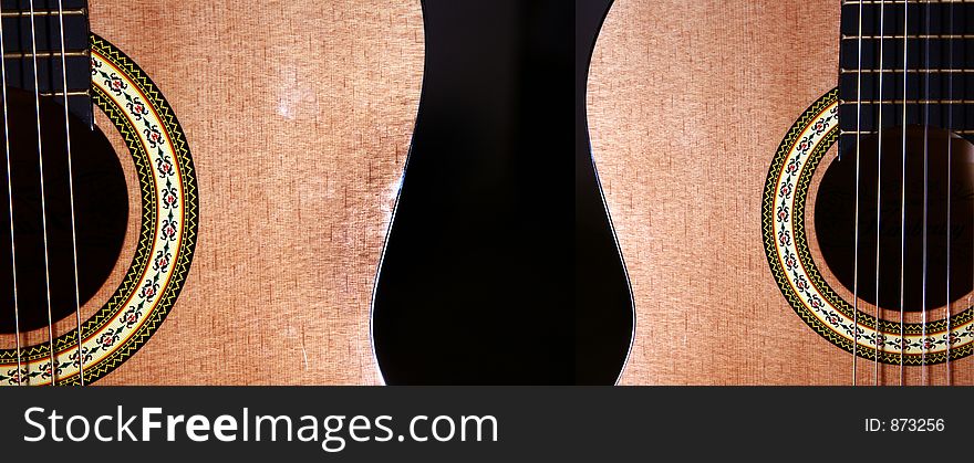 2 guitars with dark background - double picture