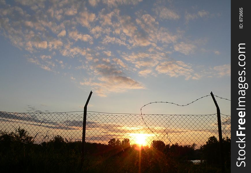 Fence at sunset. Fence at sunset