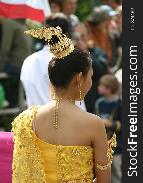 Asian girl with crown