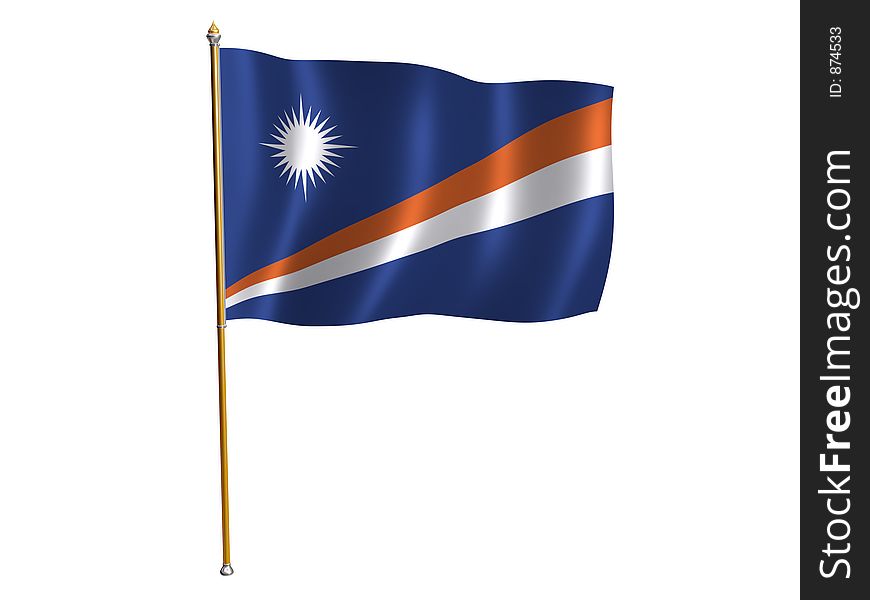 Silk flag of Marshall Islands. Silk flag of Marshall Islands