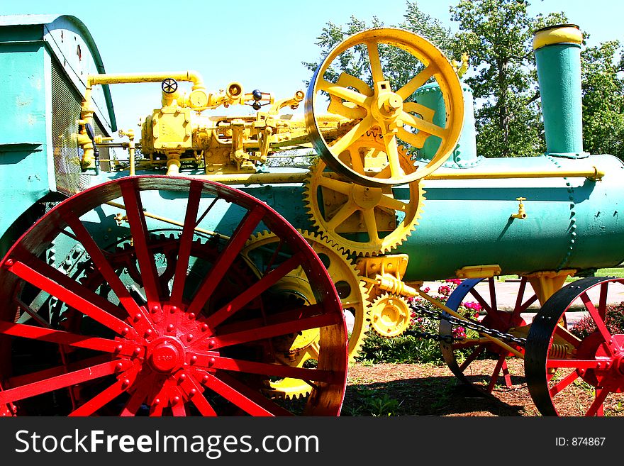 Old coal-fired steam tractor