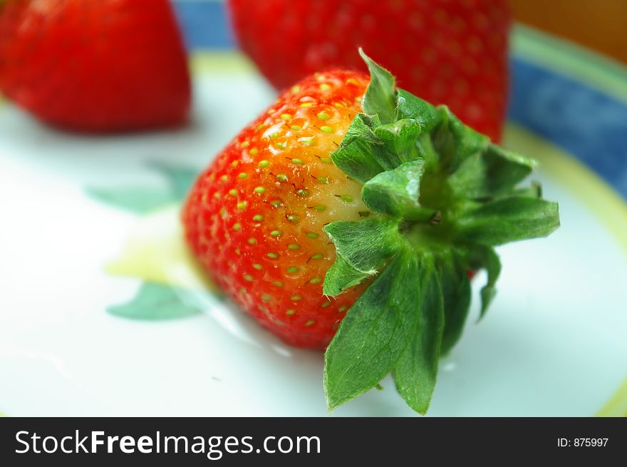 Fresh Strawberries On Plate