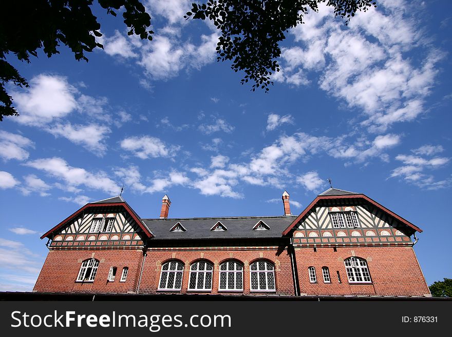 Traditional house   in denmark a sunny summer day