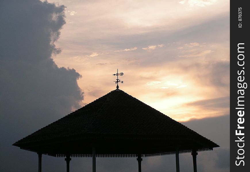 Roof And Sunset