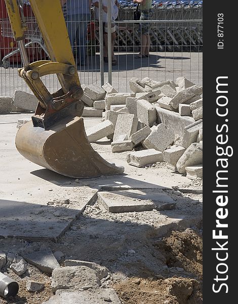 Mechanical shovel excavator in action. Mechanical shovel excavator in action