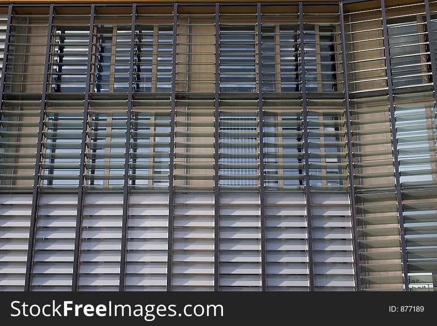 Open awnings on a building in berlin