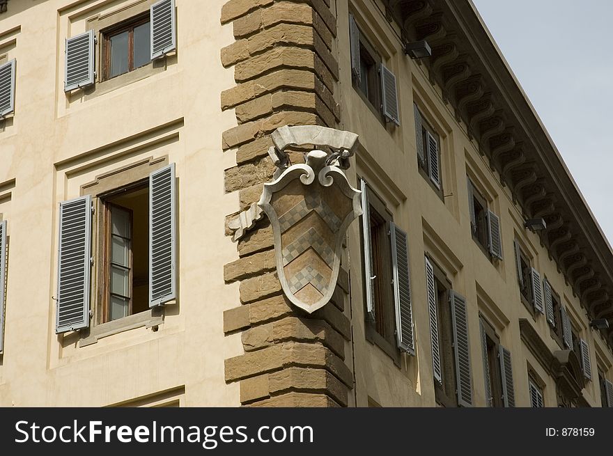 Italian coat of arms on an house in Florence,