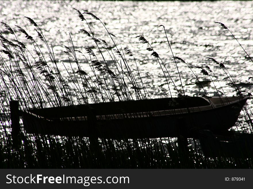 Fishing boat on a lake in denmark