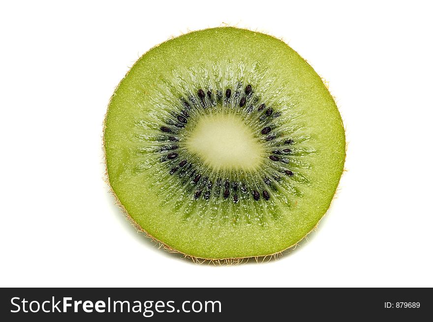 Kiwi slice over white