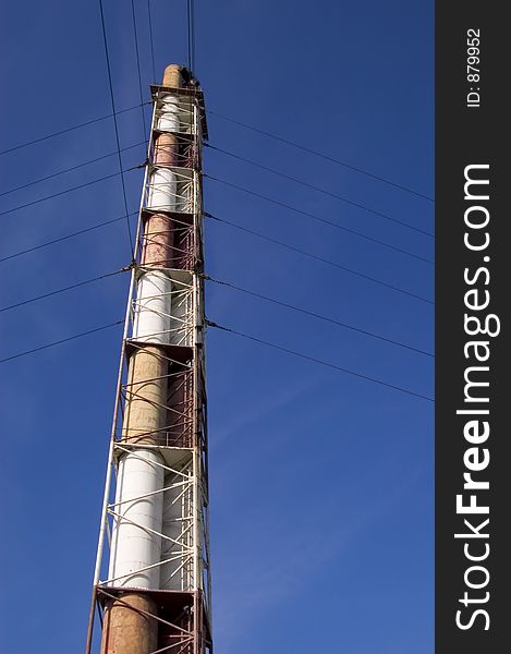 Power plant smokestack in the Philippines