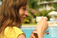Girl Holding Cup Coffee Stock Photography Girl Holding Cup Coffee Stock Photography