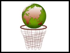 Globe With Basket Royalty Free Stock Photos