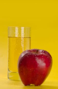 Red Apple And Apple Juice Stock Photography