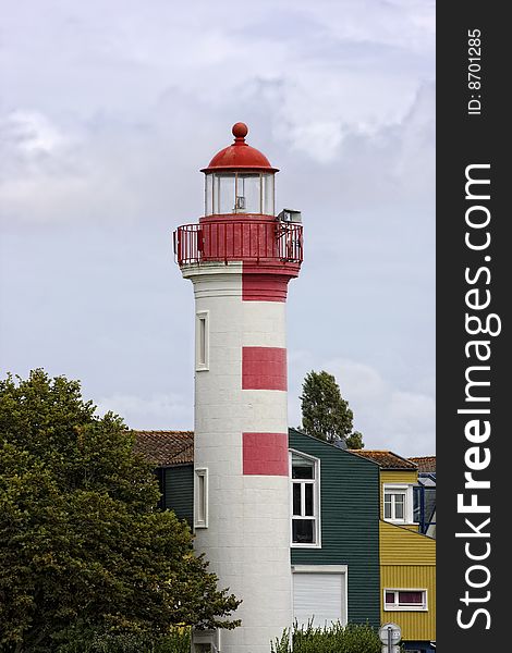 A lighthouse in La Rochelle harbour, Charente-Maritime, France. A lighthouse in La Rochelle harbour, Charente-Maritime, France