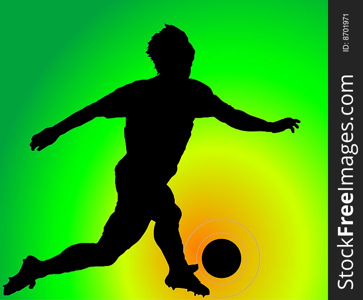 Player with a ball. Vector illustration.
