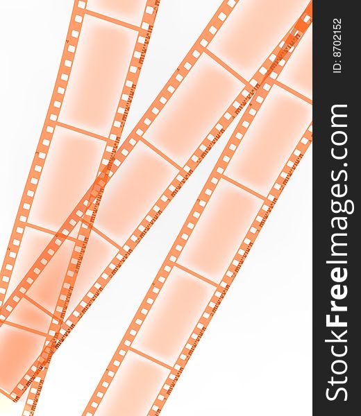 Negative film isolated on the white background