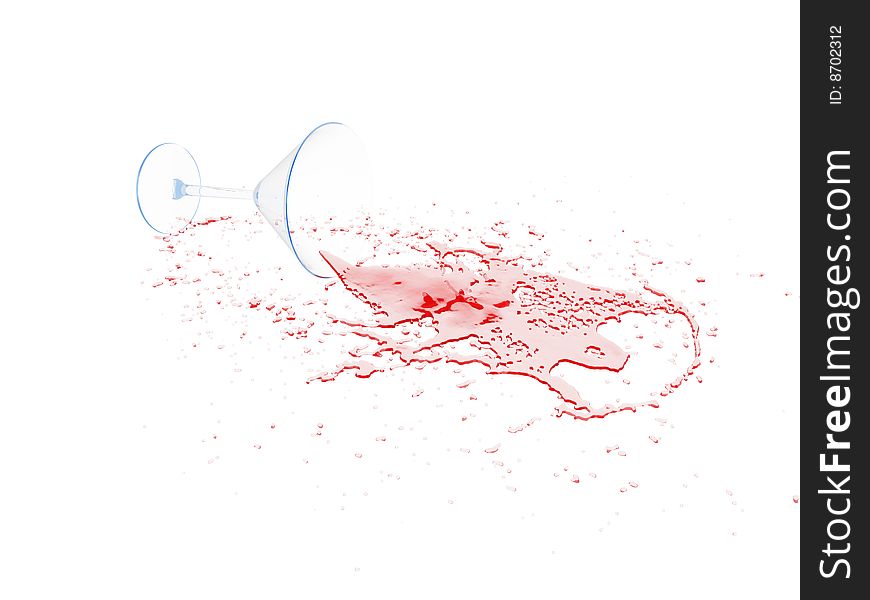 3d splash of rosso martini isolated on the white background. 3d splash of rosso martini isolated on the white background