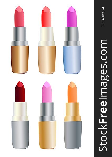 Set Of Colored Lipsticks