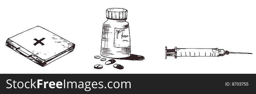 Vector illustration of the medication equipment