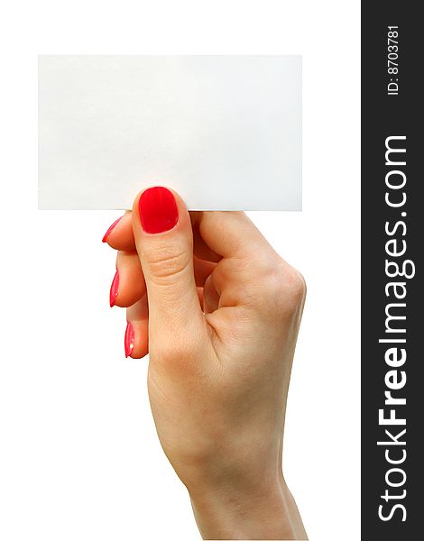 A card blank in a hand