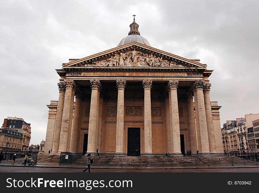Pantheon in Paris in early spring time.