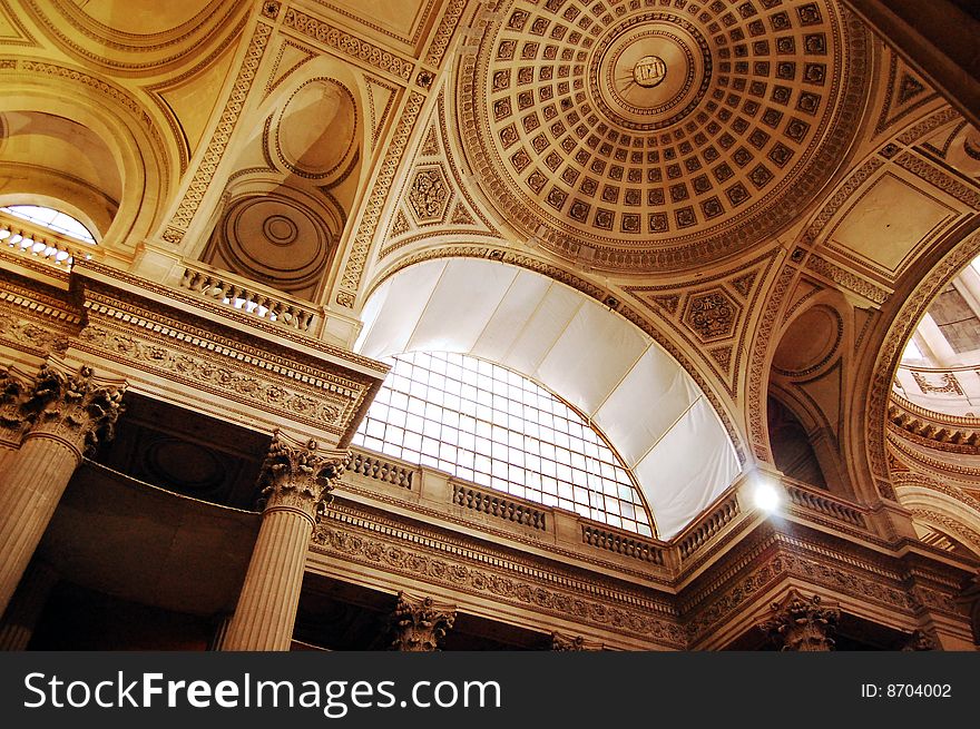 Pantheon in Paris - inside photo. Pantheon in Paris - inside photo