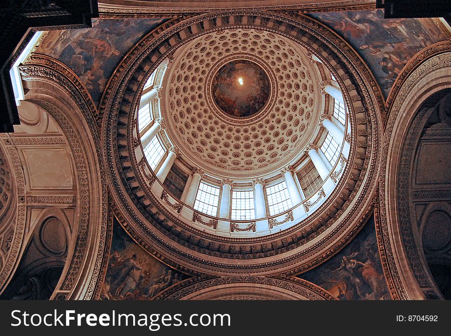 Pantheon in Paris - inside photo. Pantheon in Paris - inside photo