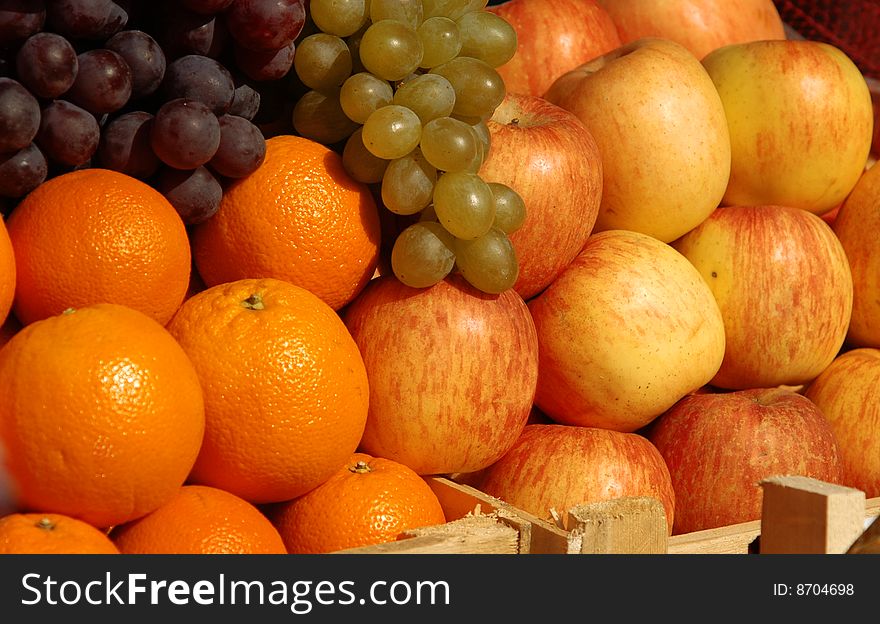 Various fresh fruits at the market. Various fresh fruits at the market